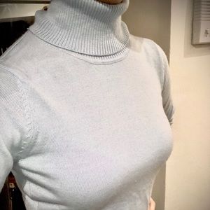 Ann Taylor LOFT | Blue Turtleneck